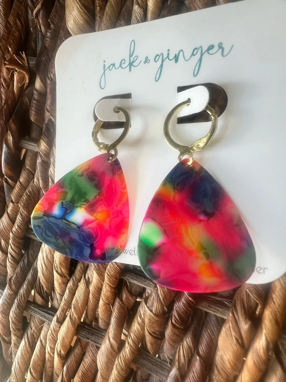 Guitar pick earrings